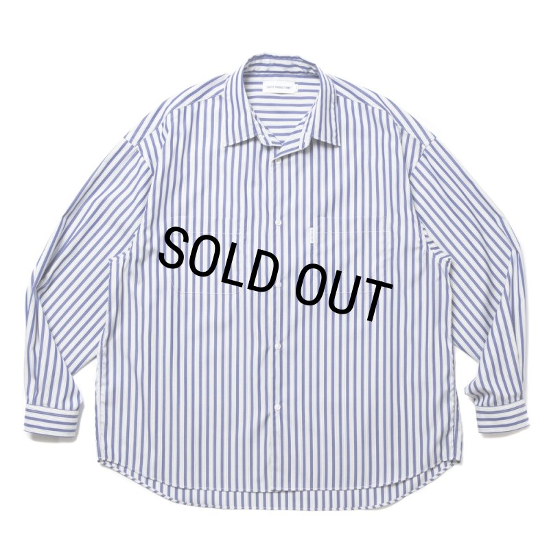 Cootie Productions M コットンシャツ 青白ストライプ COOTIE PRODUCTIONS/Stripe Broad L/S Shirt（NAVY）［ストライプ