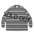 COOTIE PRODUCTIONS/Border L/S Polo（Black）［ボーダー長袖ポロ-24秋冬］
