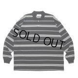 COOTIE PRODUCTIONS/Border L/S Polo（Black）［ボーダー長袖ポロ-24秋冬］