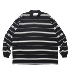 画像1: COOTIE PRODUCTIONS/Border L/S Polo（Black）［ボーダー長袖ポロ-24秋冬］ (1)