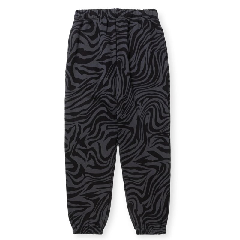 画像1: 【30%OFF】CALEE/ZEBRA PATTERN SWEAT RELAX PANTS（BLACK/CHARCOAL）［ゼブラスウェットパンツ-24秋冬］