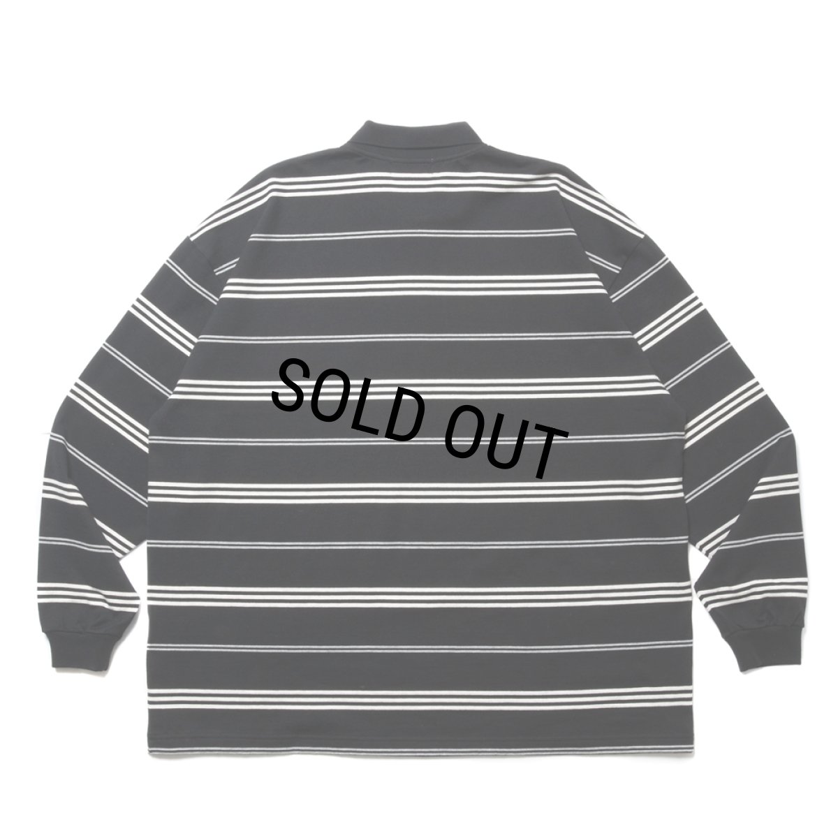 画像2: COOTIE PRODUCTIONS/Border L/S Polo（Black）［ボーダー長袖ポロ-24秋冬］ (2)