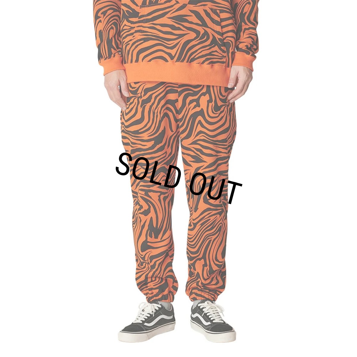 画像6: 【40%OFF】CALEE/ZEBRA PATTERN SWEAT RELAX PANTS（BLACK/CHARCOAL）［ゼブラスウェットパンツ-24秋冬］ (6)