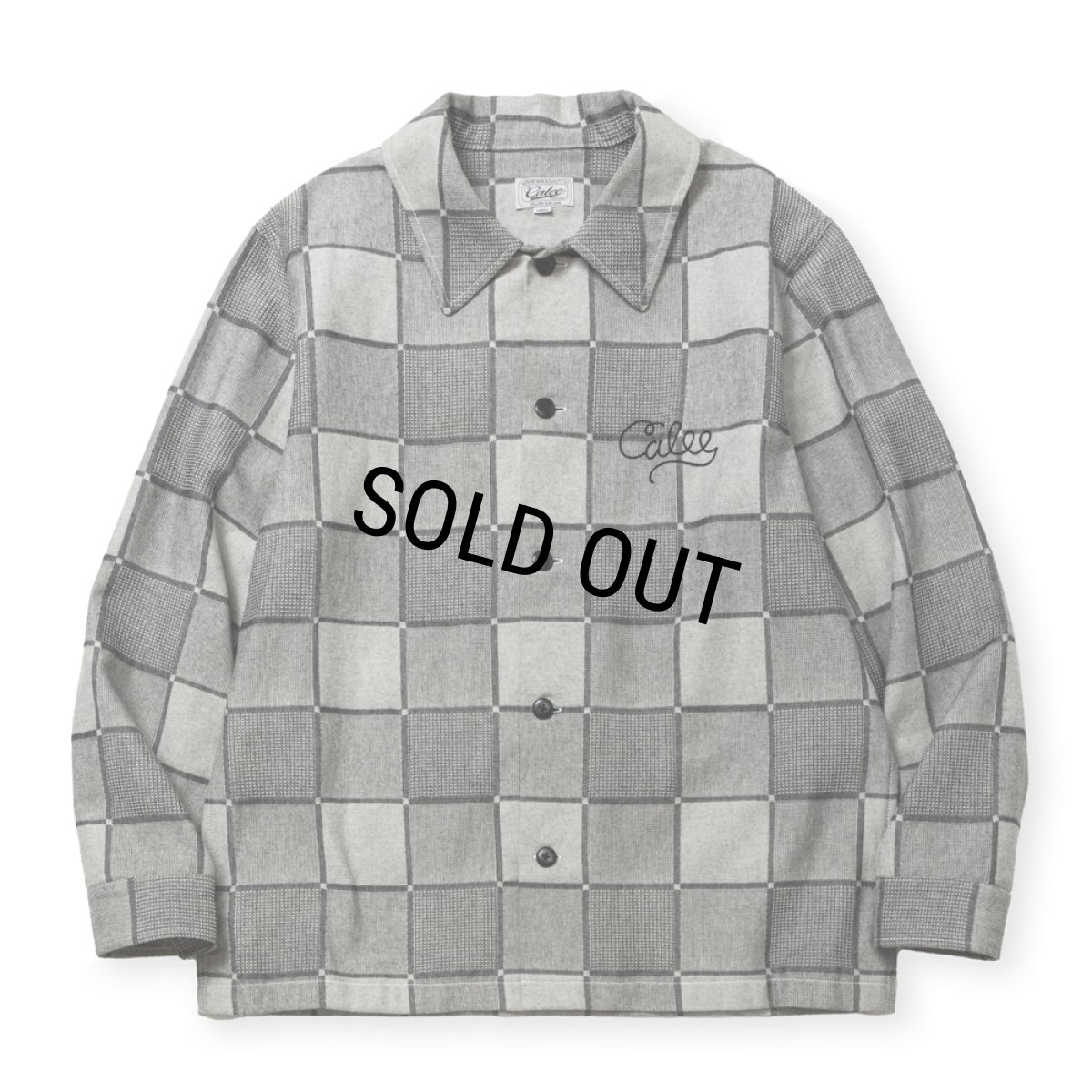 画像1: 【30%OFF】CALEE/BLOCK CHECK OVER SIZE SHIRT JACKET（IVORY）［ブロックチェックオーバーサイズシャツJKT-24秋冬］ (1)