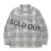 【30%OFF】CALEE/BLOCK CHECK OVER SIZE SHIRT JACKET（IVORY）［ブロックチェックオーバーサイズシャツJKT-24秋冬］