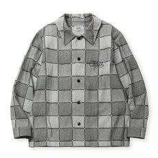 画像1: 【30%OFF】CALEE/BLOCK CHECK OVER SIZE SHIRT JACKET（IVORY）［ブロックチェックオーバーサイズシャツJKT-24秋冬］ (1)