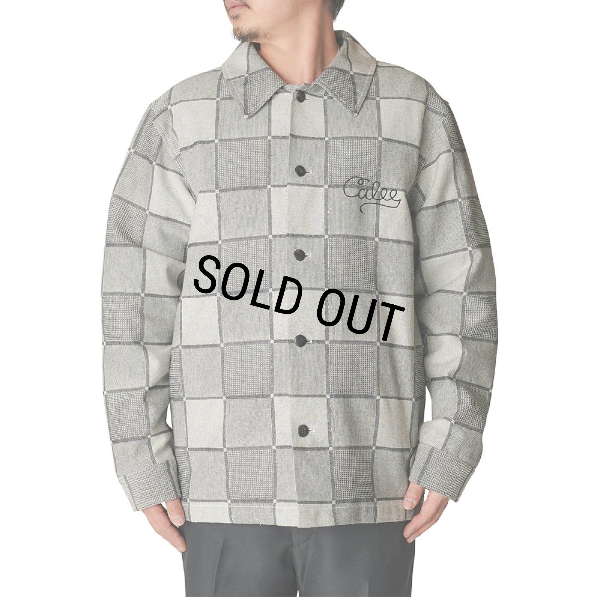画像4: 【30%OFF】CALEE/BLOCK CHECK OVER SIZE SHIRT JACKET（IVORY）［ブロックチェックオーバーサイズシャツJKT-24秋冬］ (4)