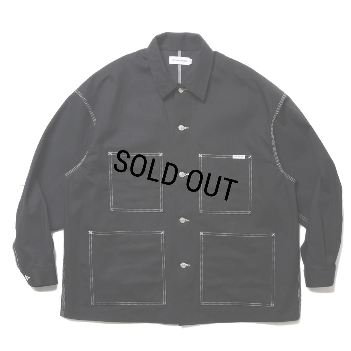 画像1: COOTIE PRODUCTIONS/Rigid Denim Coverall（Black）［リジッドデニムカバーオール-24秋冬］ (1)