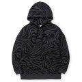 【30%OFF】CALEE/ZEBRA PATTERN DROP PULLOVER HD（BLACK/CHARCOAL）［ゼブラプルオーバーパーカー-24秋冬］
