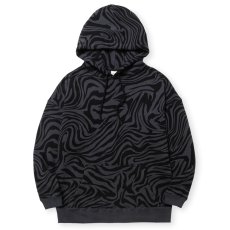 画像1: 【30%OFF】CALEE/ZEBRA PATTERN DROP PULLOVER HD（BLACK/CHARCOAL）［ゼブラプルオーバーパーカー-24秋冬］ (1)