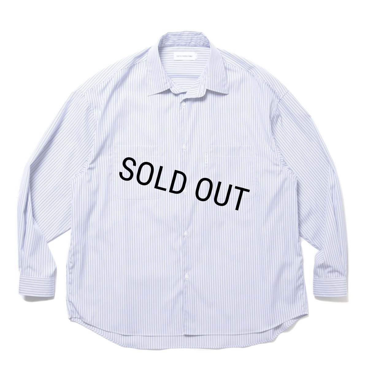 画像1: COOTIE PRODUCTIONS/Stripe Broad L/S Shirt（Saxe）［ストライプブロードシャツ-24秋冬］ (1)