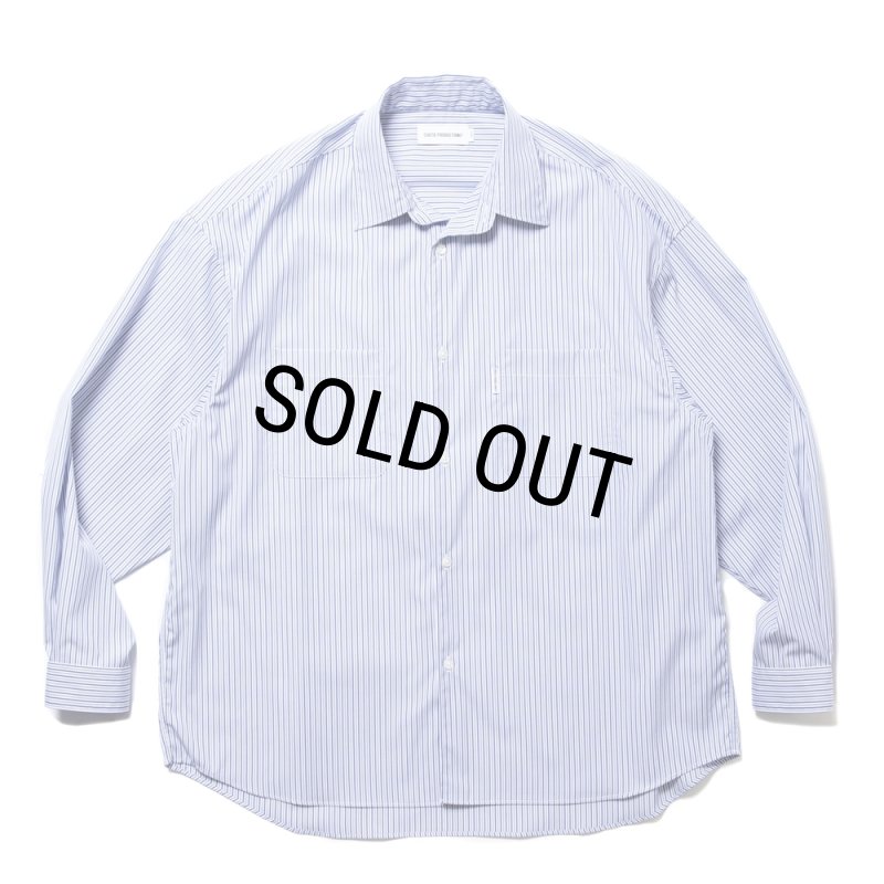 COOTIE PRODUCTIONS/Stripe Broad L/S Shirt（Saxe）［ストライプ