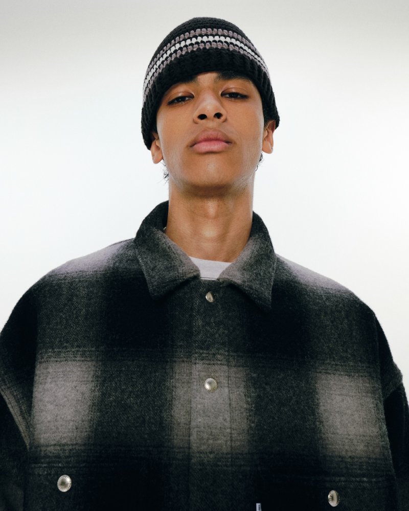 画像3: COOTIE PRODUCTIONS/Crochet Cuffless Beanie（Black Line）［カフレスビーニー-24秋冬］