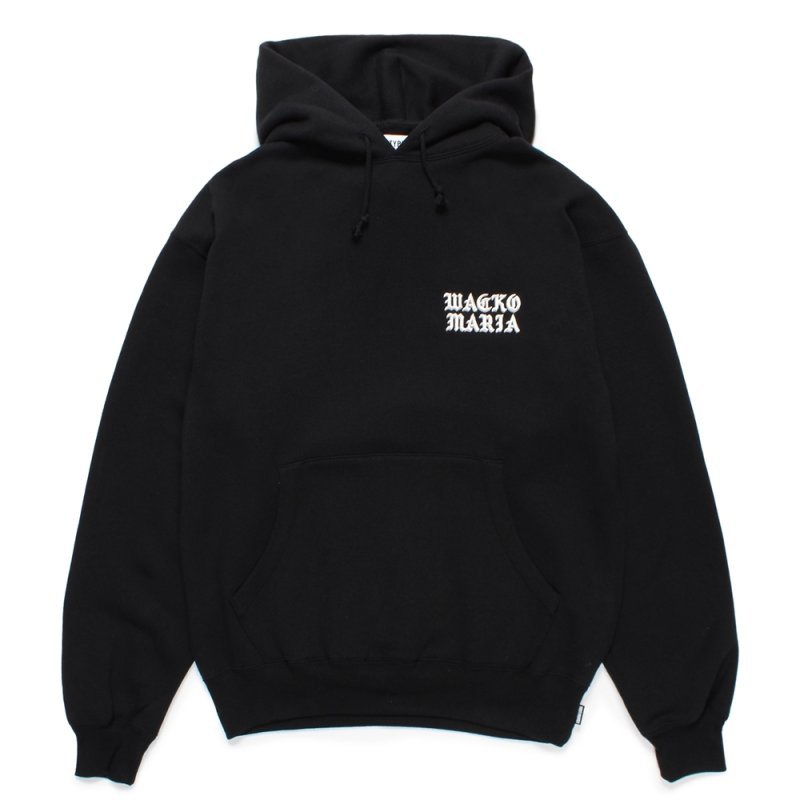 画像1: WACKO MARIA/MIDDLE WEIGHT HOODED SWEAT SHIRT（BLACK）［プルオーバーパーカー-24秋冬］