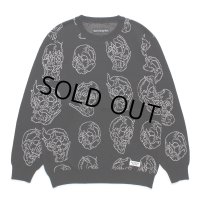 WACKO MARIA/56 TATTOO STUDIO / JACQUARD KNIT SWEATER（BLACK）［ジャガードセーター-24秋冬］