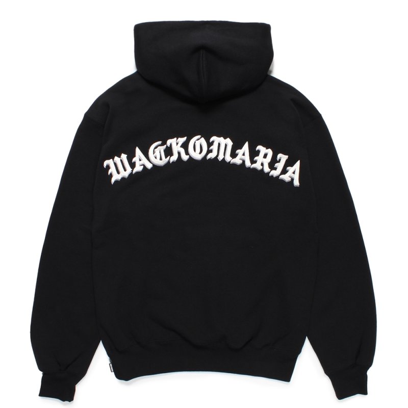 画像2: WACKO MARIA/MIDDLE WEIGHT HOODED SWEAT SHIRT（BLACK）［プルオーバーパーカー-24秋冬］