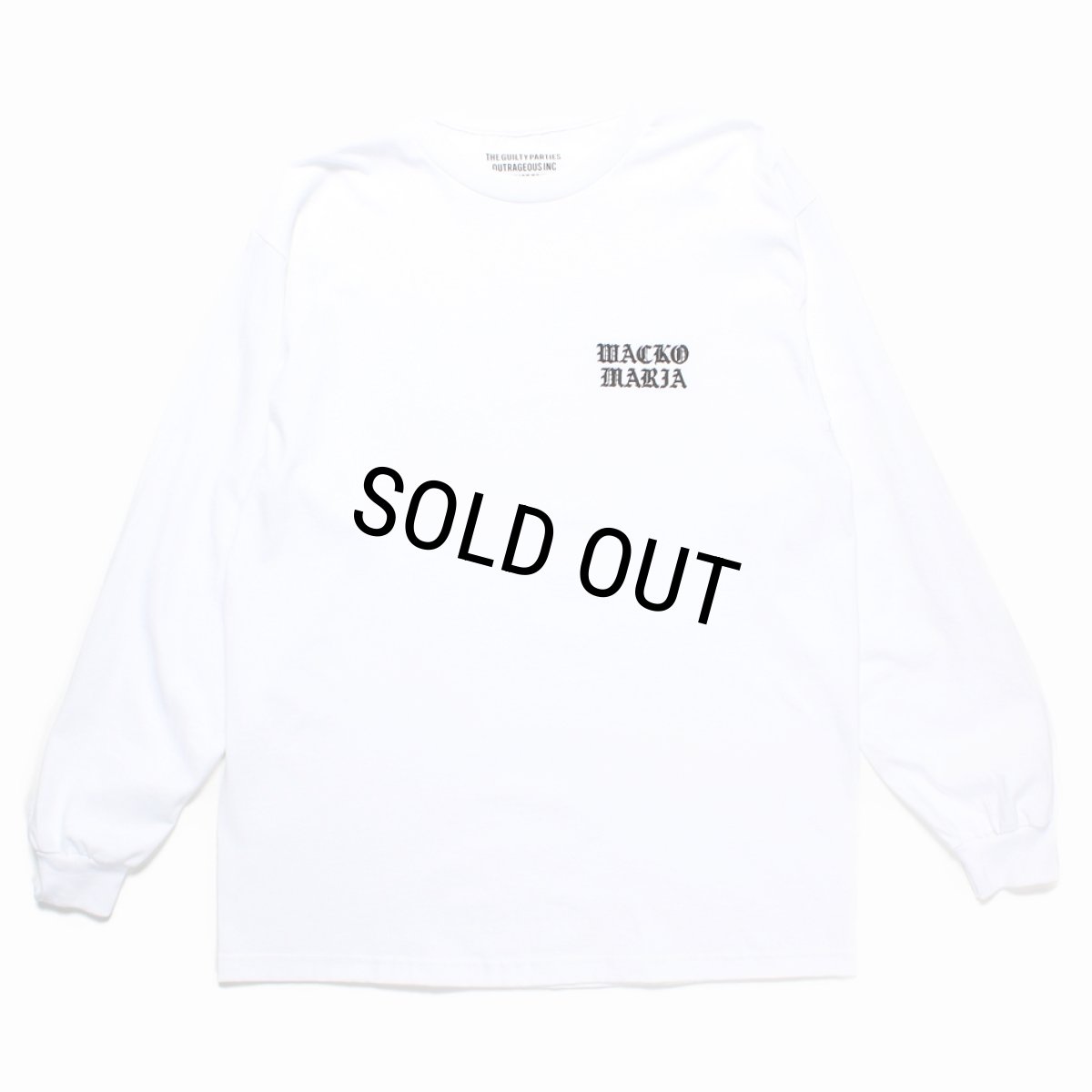 画像1: WACKO MARIA/LONG SLEEVE T-SHIRT（WHITE）［刺繍長袖T-24秋冬］ (1)