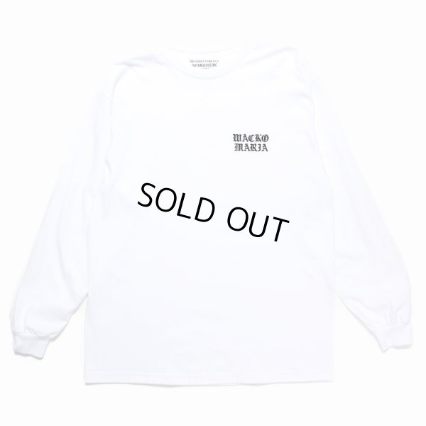 画像1: WACKO MARIA/LONG SLEEVE T-SHIRT（WHITE）［刺繍長袖T-24秋冬］