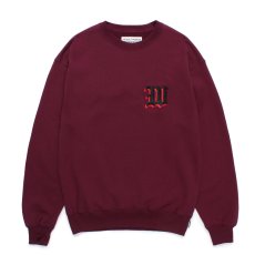 画像2: WACKO MARIA/MIDDLE WEIGHT SWEAT SHIRT（BURGUNDY）［クルーネックスウェット-24秋冬］ (2)