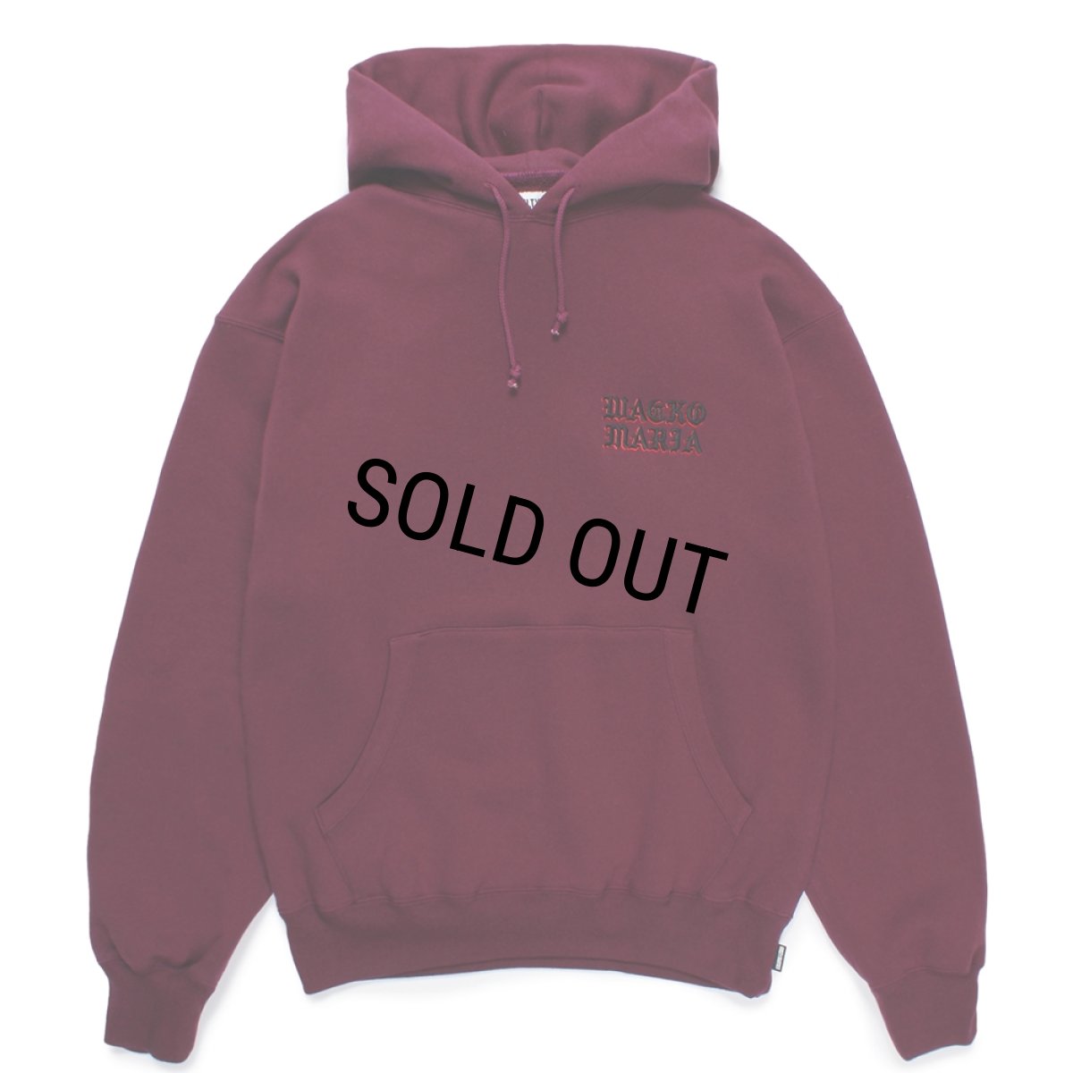 画像2: WACKO MARIA/MIDDLE WEIGHT HOODED SWEAT SHIRT（BURGUNDY）［プルオーバーパーカー-24秋冬］ (2)