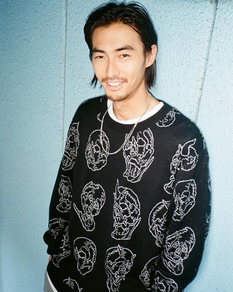 画像2: WACKO MARIA/56 TATTOO STUDIO / JACQUARD KNIT SWEATER（BLACK）［ジャガードセーター-24秋冬］