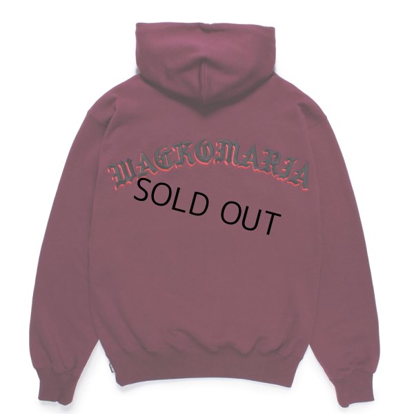 画像1: WACKO MARIA/MIDDLE WEIGHT HOODED SWEAT SHIRT（BURGUNDY）［プルオーバーパーカー-24秋冬］