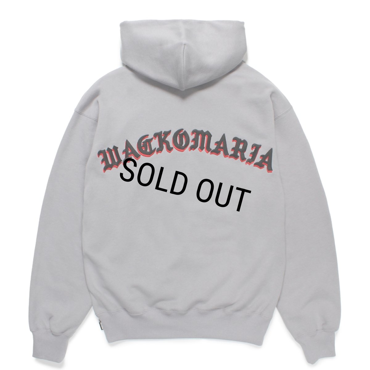 画像2: WACKO MARIA/MIDDLE WEIGHT HOODED SWEAT SHIRT（GRAY）［プルオーバーパーカー-24秋冬］ (2)