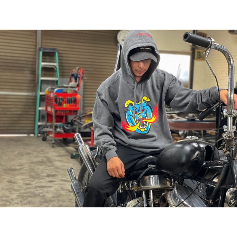 画像3: PORKCHOP/MASA SCULP HOODIE A（ASH BLACK）［プルオーバーパーカー-24秋冬］