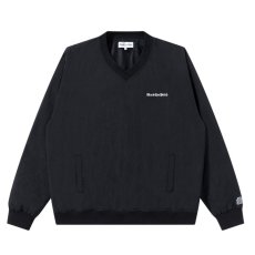 画像1: BlackEyePatch/BLACKLETTER V NECK NYLON PULLOVER(BLACK) (1)