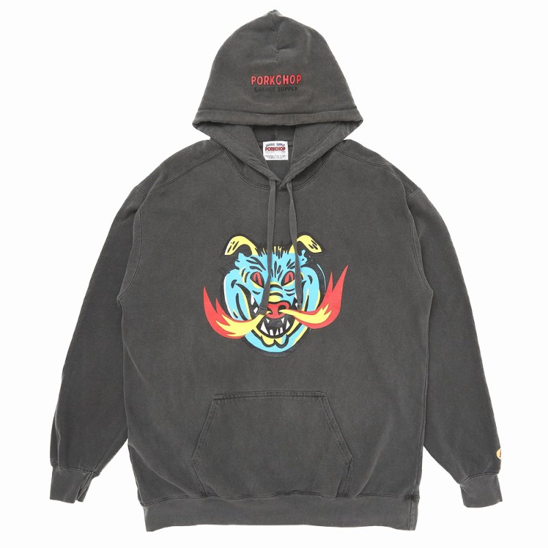 画像1: PORKCHOP/MASA SCULP HOODIE A（ASH BLACK）［プルオーバーパーカー-24秋冬］