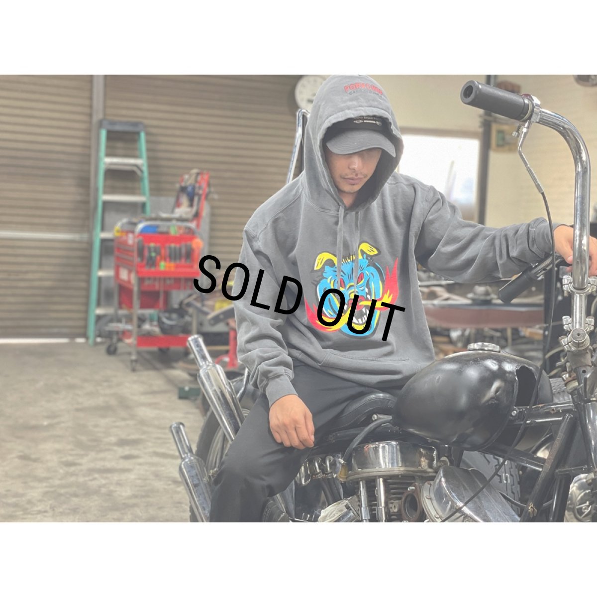 画像6: PORKCHOP/MASA SCULP HOODIE A（ASH BLACK）［プルオーバーパーカー-24秋冬］ (6)