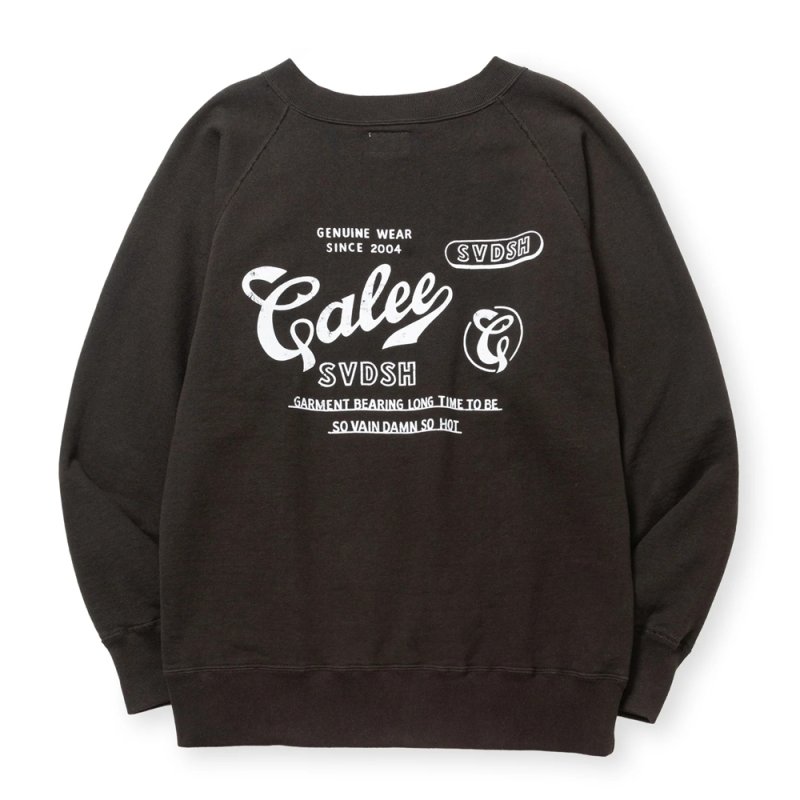 画像2: 【30％OFF】CALEE/60'S LOOP WHEEL RAGLAN CREW NECK SW（VINTAGE BLACK）［クルーネックスウェット-24秋冬］