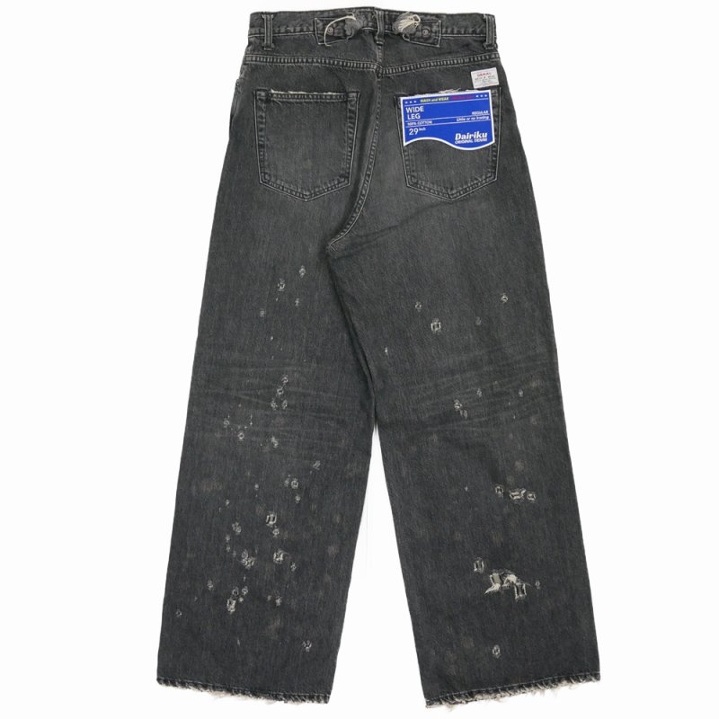 画像2: 【30%OFF】DAIRIKU/Super Damage Wide Denim Pants（Black）［スーパーダメージワイドデニムパンツ-24秋冬］