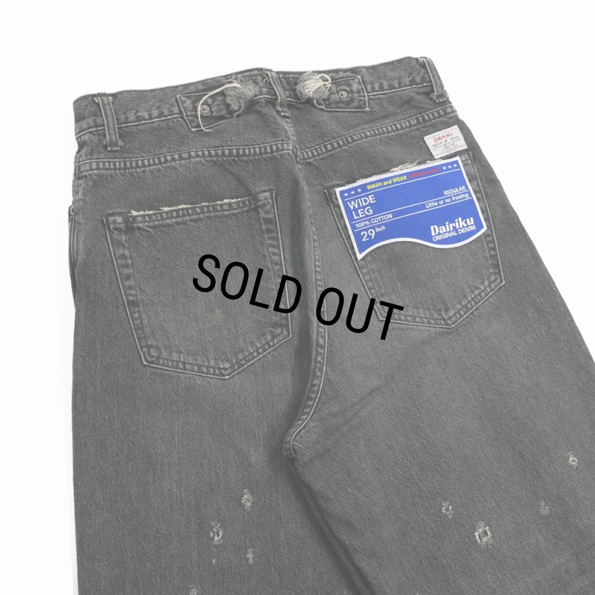 画像5: 【30%OFF】DAIRIKU/Super Damage Wide Denim Pants（Black）［スーパーダメージワイドデニムパンツ-24秋冬］ (5)