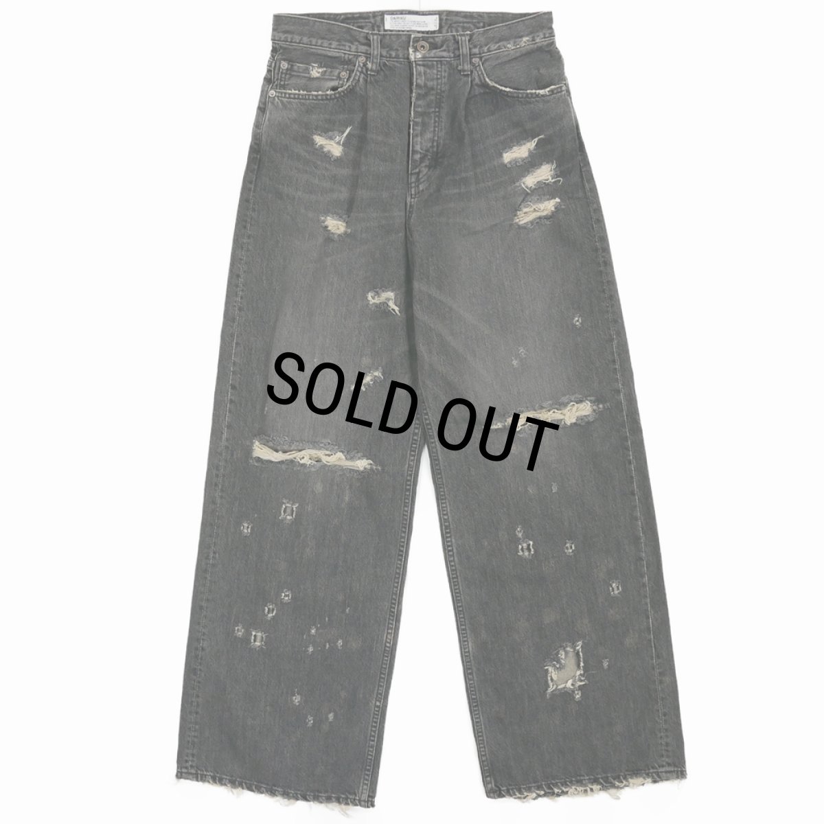 画像1: 【30%OFF】DAIRIKU/Super Damage Wide Denim Pants（Black）［スーパーダメージワイドデニムパンツ-24秋冬］ (1)