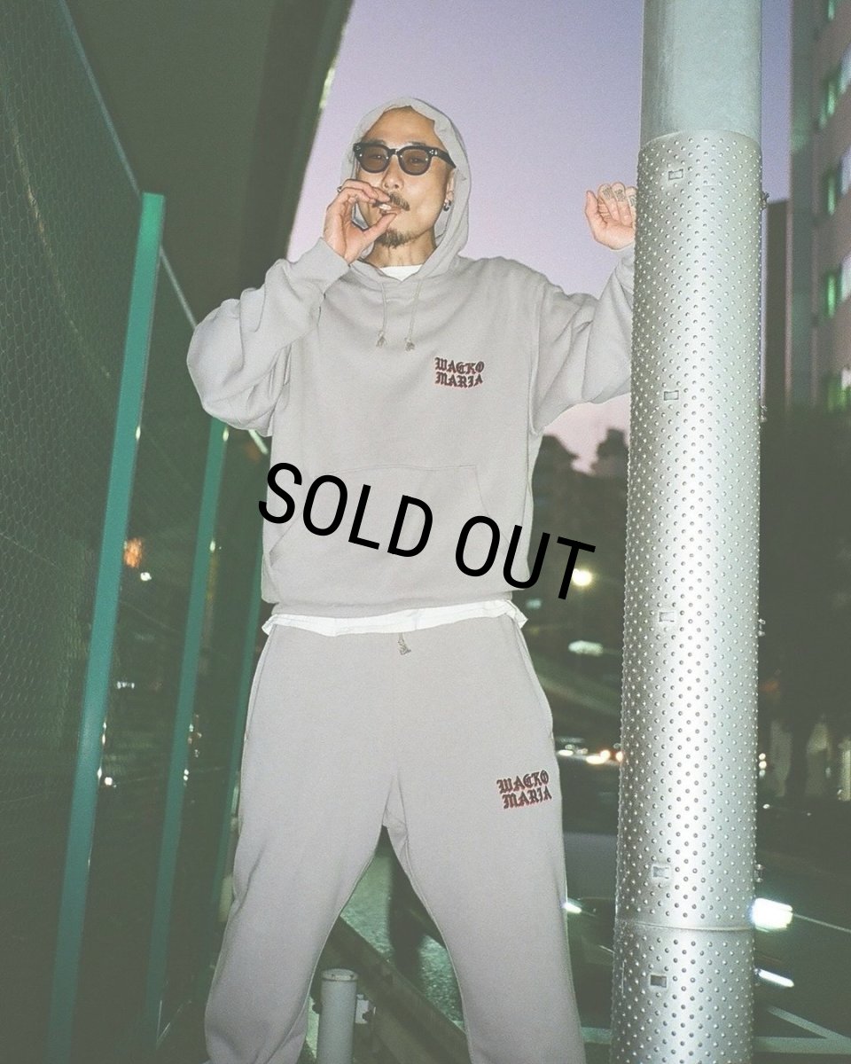 画像3: WACKO MARIA/MIDDLE WEIGHT HOODED SWEAT SHIRT（GRAY）［プルオーバーパーカー-24秋冬］ (3)