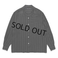 WACKO MARIA/STRIPED OPEN COLLAR SHIRT（BLACK）［ストライプオープンカラーシャツ-24秋冬］