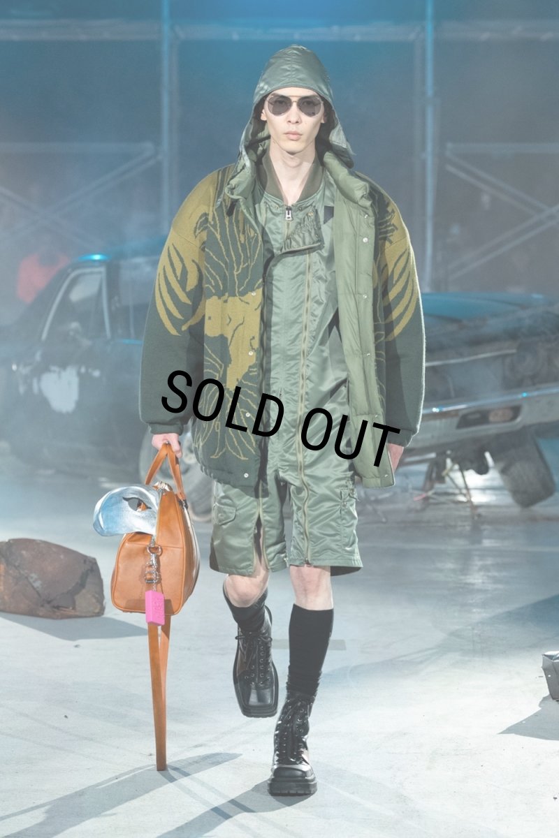 画像3: 【50%OFF】DAIRIKU/"Leopard" Knit Reversible down jacket（Khaki）［リバーシブルダウンJKT-24秋冬］ (3)