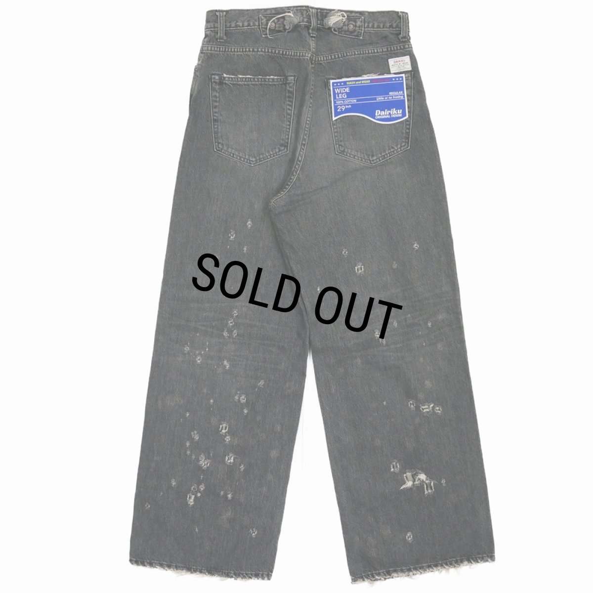画像2: 【30%OFF】DAIRIKU/Super Damage Wide Denim Pants（Black）［スーパーダメージワイドデニムパンツ-24秋冬］ (2)