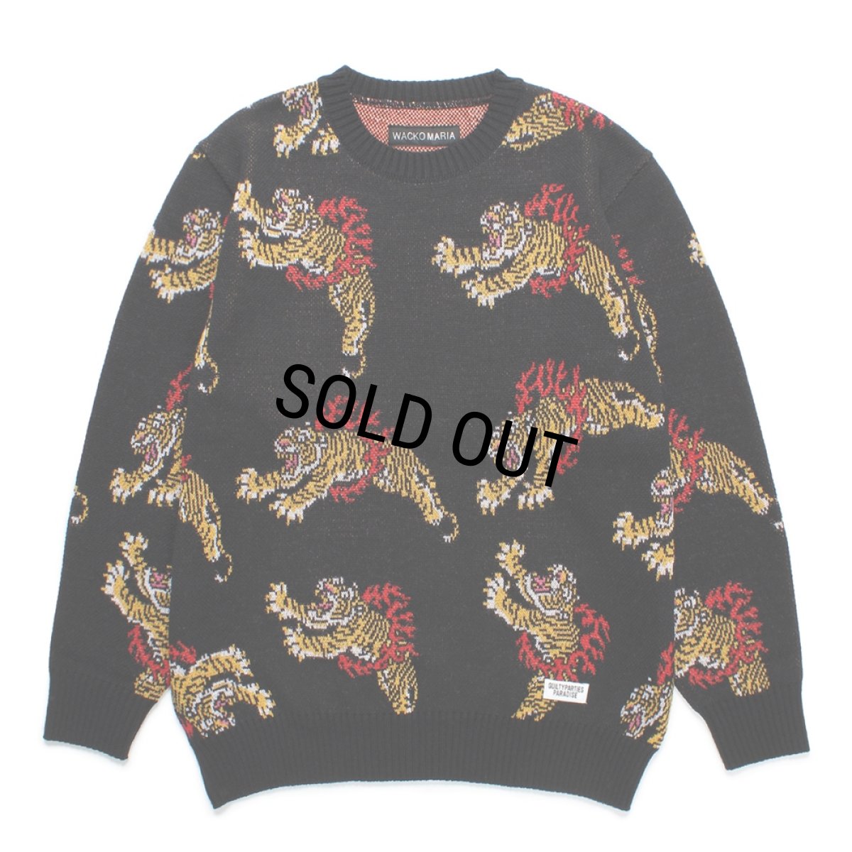 画像1: WACKO MARIA/TIM LEHI / JACQUARD KNIT SWEATER （BLACK）［ジャガードセーター-24秋冬］ (1)