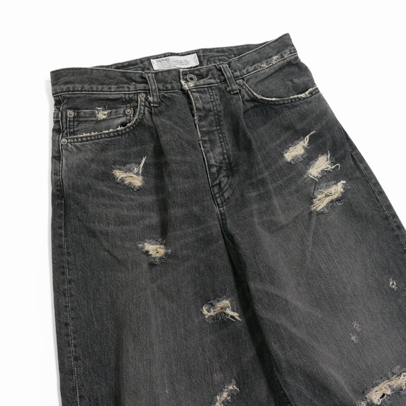 画像3: 【30%OFF】DAIRIKU/Super Damage Wide Denim Pants（Black）［スーパーダメージワイドデニムパンツ-24秋冬］