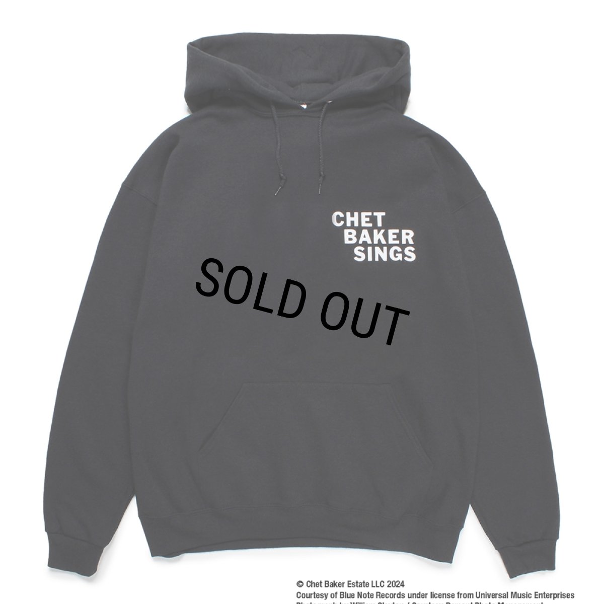 画像2: WACKO MARIA/CHET BAKER / HOODED SWEAT SHIRT（BLACK）［プルオーバーパーカー-24秋冬］ (2)