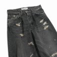 画像3: 【30%OFF】DAIRIKU/Super Damage Wide Denim Pants（Black）［スーパーダメージワイドデニムパンツ-24秋冬］ (3)
