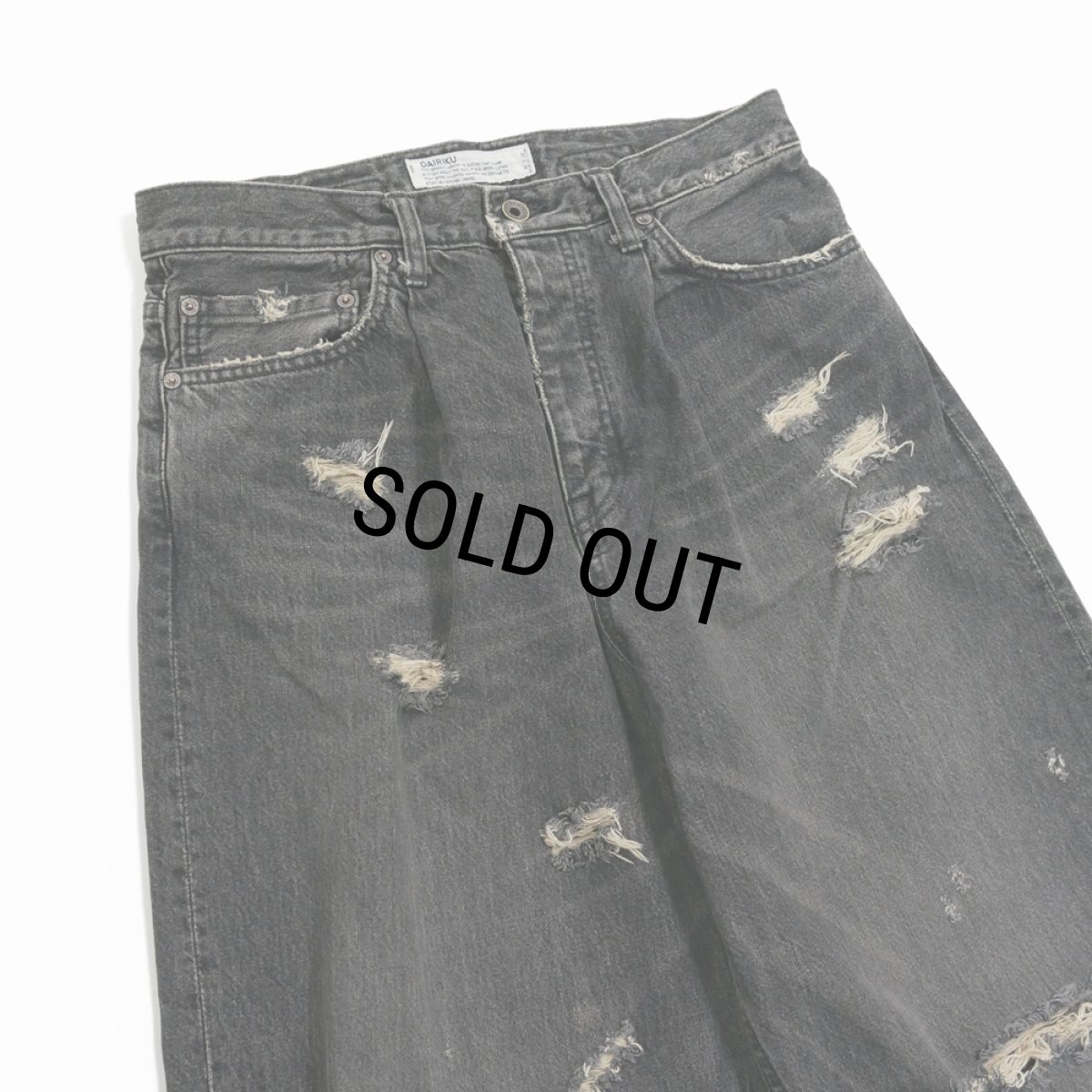 画像3: 【30%OFF】DAIRIKU/Super Damage Wide Denim Pants（Black）［スーパーダメージワイドデニムパンツ-24秋冬］ (3)