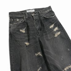 画像3: 【30%OFF】DAIRIKU/Super Damage Wide Denim Pants（Black）［スーパーダメージワイドデニムパンツ-24秋冬］ (3)