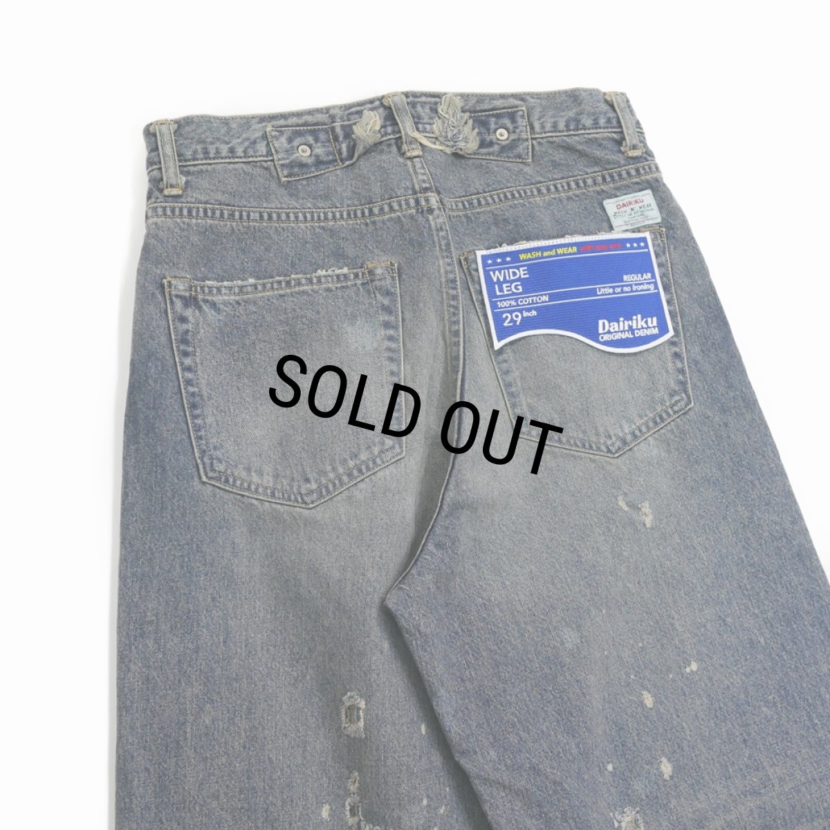 画像5: DAIRIKU/Super Damage Wide Denim Pants（Indigo）［スーパーダメージワイドデニムパンツ-24秋冬］ (5)