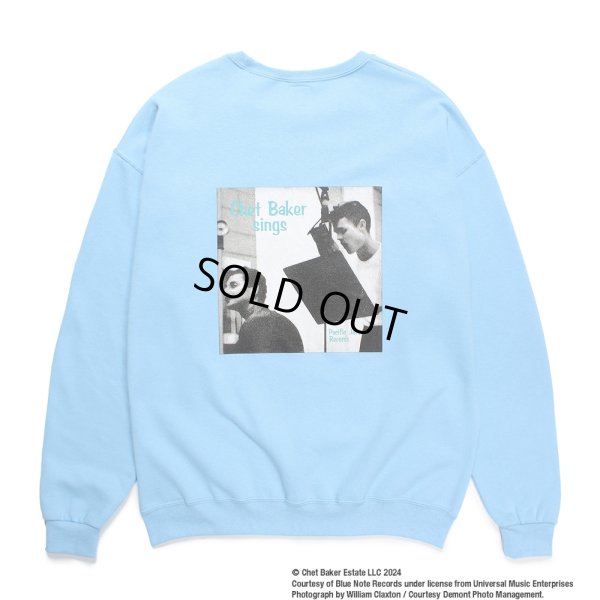 画像1: WACKO MARIA/CHET BAKER / SWEAT SHIRT（BLUE）［クルーネックスウェット-24秋冬］
