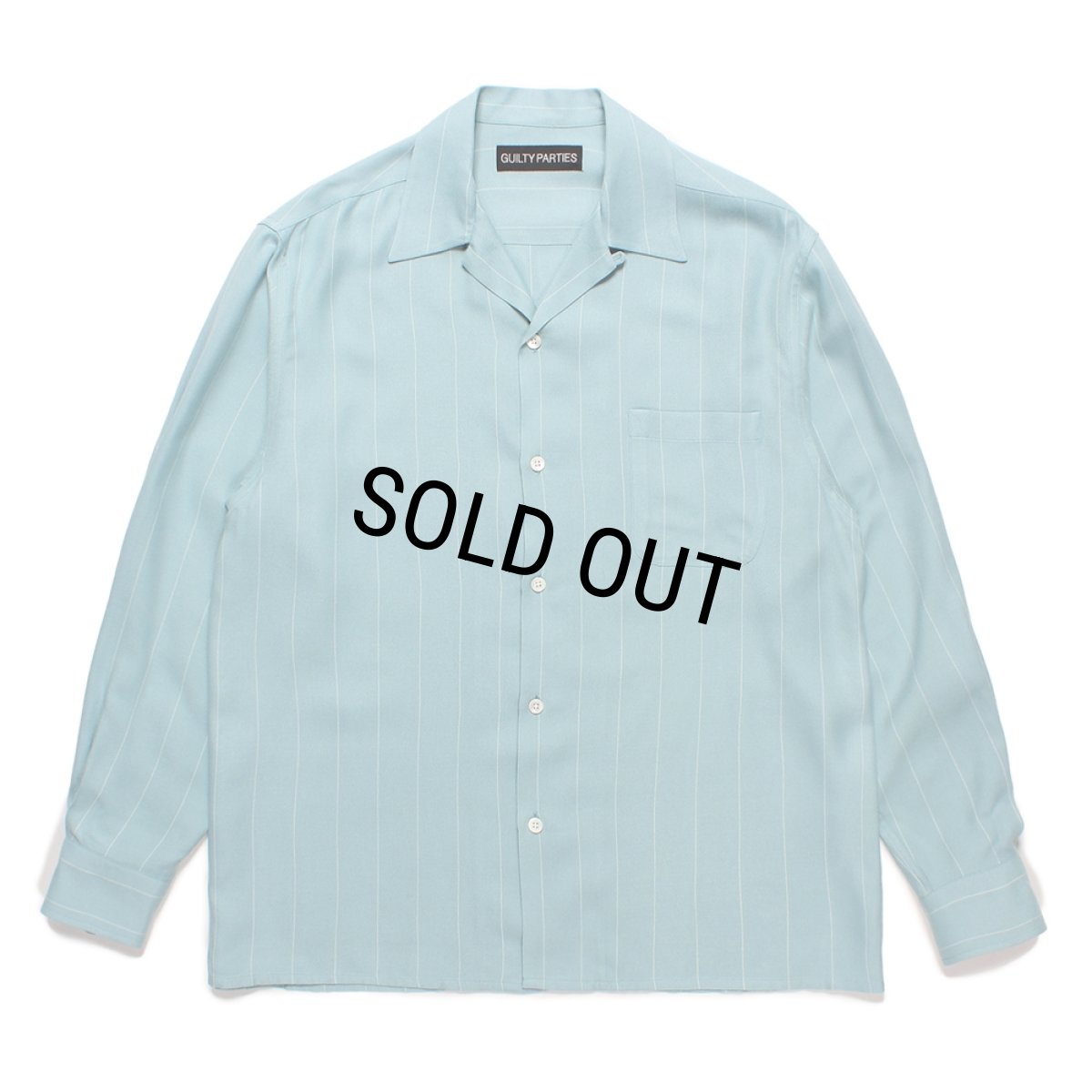 画像1: WACKO MARIA/STRIPED OPEN COLLAR SHIRT（MINT）［ストライプオープンカラーシャツ-24秋冬］ (1)