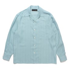 画像1: WACKO MARIA/STRIPED OPEN COLLAR SHIRT（MINT）［ストライプオープンカラーシャツ-24秋冬］ (1)
