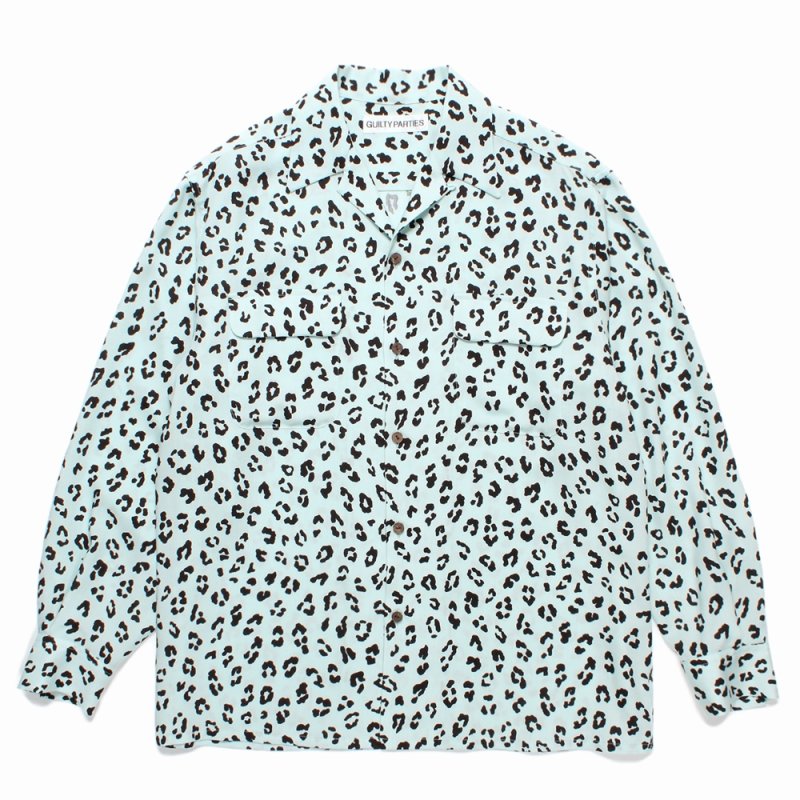 画像1: WACKO MARIA/LEOPARD HAWAIIAN SHIRT（MINT）［レオパードハワイアンシャツ-24秋冬］